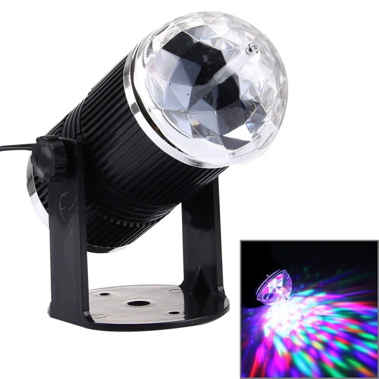Mini lampe de scène boule magique rotative LED 3W, prise EU, prise EU