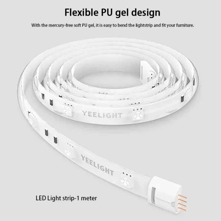 Bande lumineuse LED d'extension intelligente WiFi Yeelight Xiaomi Youpin d'origine avec télécommande APP, longueur : 1m