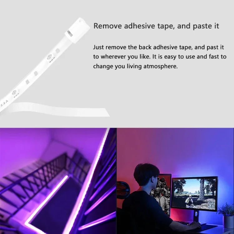 Bande lumineuse LED d'extension intelligente WiFi Yeelight Xiaomi Youpin d'origine avec télécommande APP, longueur : 1m