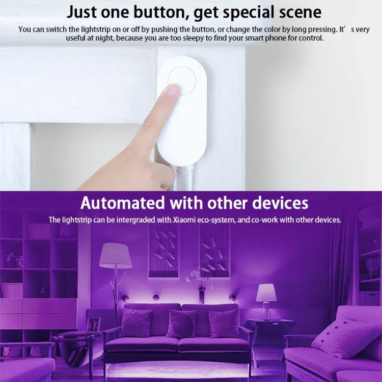 Bande lumineuse LED d'extension intelligente WiFi Yeelight Xiaomi Youpin d'origine avec télécommande APP, longueur : 1m