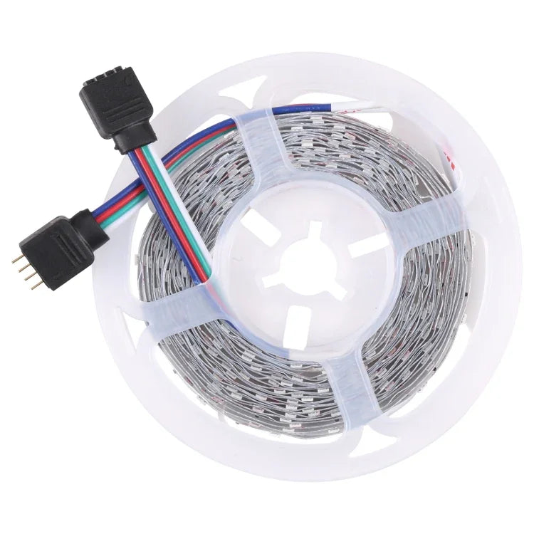 Guirlande lumineuse LED ruban RGB 2835 SMD nue, 60 LED/m, Longueur : 5m, 12V 2A 100-240V, avec télécommande 44 touches, LED RGB 2835 SMD, 5m, avec télécommande 44 touches