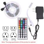 Guirlande lumineuse LED ruban RGB 2835 SMD nue, 60 LED/m, Longueur : 5m, 12V 2A 100-240V, avec télécommande 44 touches, LED RGB 2835 SMD, 5m, avec télécommande 44 touches