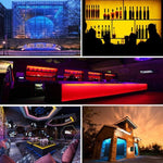 Bande lumineuse LED RVB 2835 SMD à commande intelligente via APP Bluetooth, 60 LED/m, Longueur : 5m, 12V 2A 100-240V, LED RVB 2835 SMD, 5m, APP Bluetooth