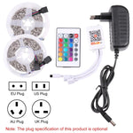 2 pcs Ruban LED RGB 5050 SMD nu, 30 LED/m, Longueur : 5m, 12V 2A 100-240V, avec contrôleur Doodle 24 touches, LED RGB 5050 SMD, 5m x 2