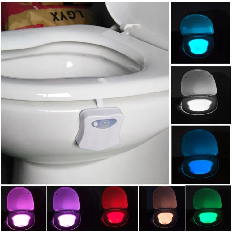 8 couleurs d'éclairage intérieur Veilleuses Détecteur de mouvement LED Abattant de toilette Lampe de cuvette, LED1660, LED1660US