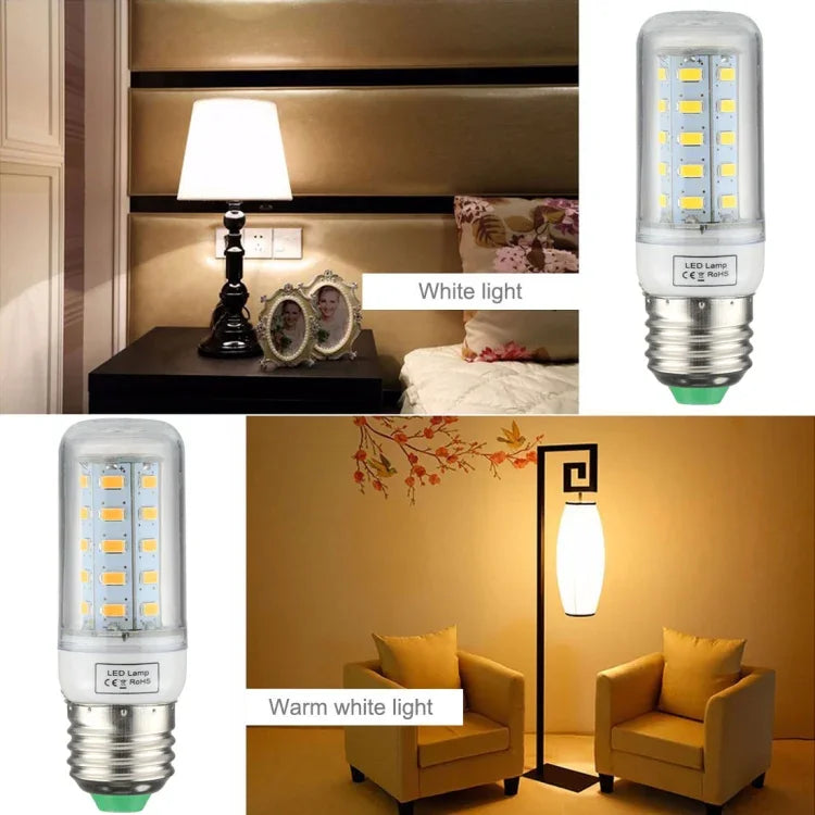 Ampoule économique SMD 5730, DC 12-30V, E27 36 LED Lumière blanche, E27 36 LED Lumière blanc chaud