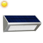 Lampe Murale Solaire de Jardin / Cour / Camping Extérieur Économe en Énergie, 800 LM, 48 LED SMD 2835, avec Capteur, Forme Triangulaire et Interrupteur Caché (Argent)
