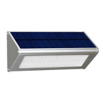 Lampe Murale Solaire de Jardin / Cour / Camping Extérieur Économe en Énergie, 800 LM, 48 LED SMD 2835, avec Capteur, Forme Triangulaire et Interrupteur Caché (Argent)