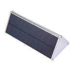 Lampe Murale Solaire de Jardin / Cour / Camping Extérieur Économe en Énergie, 800 LM, 48 LED SMD 2835, avec Capteur, Forme Triangulaire et Interrupteur Caché (Argent)