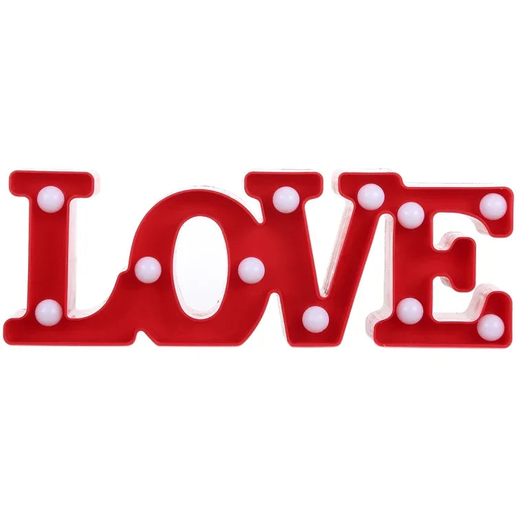 Veilleuse de table, alimentée par 2 piles AA, pour fêtes, festivals, mariages, LOVE (rouge), LOVE (blanc)