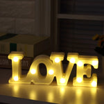 Veilleuse de table, alimentée par 2 piles AA, pour fêtes, festivals, mariages, LOVE (rouge), LOVE (blanc)