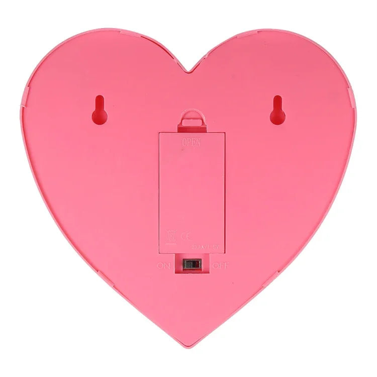 Lampe de table de fête alimentée par 2 piles AA, lumière de nuit, cœur (rose)