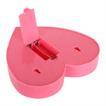 Lampe de table de fête alimentée par 2 piles AA, lumière de nuit, cœur (rose)