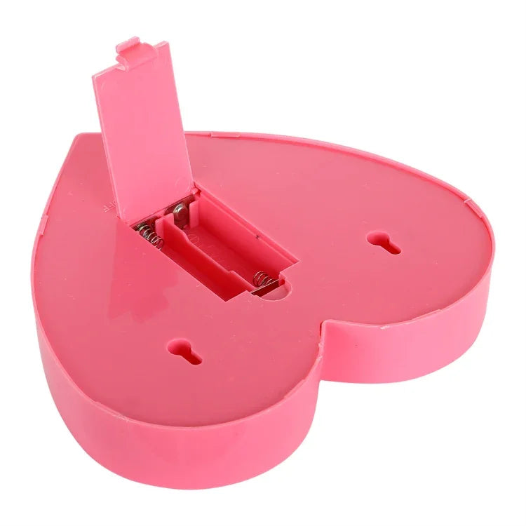 Lampe de table de fête alimentée par 2 piles AA, lumière de nuit, cœur (rose)