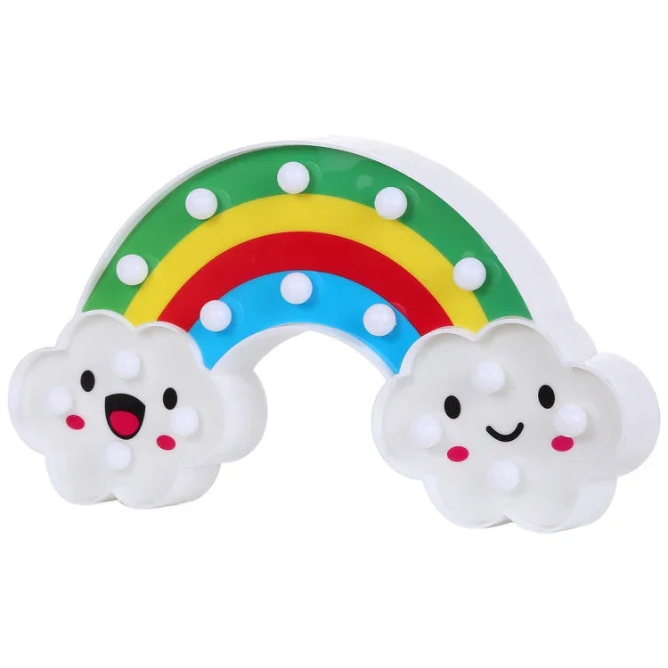 Lampe de table de fête alimentée par 2 piles AA, lumière de nuit, arc-en-ciel