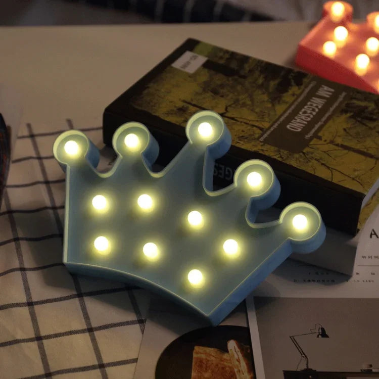 Lampe de table de fête alimentée par 2 piles AA, lumière de nuit, petite couronne (rose), petite couronne (bleu), petite couronne (blanc)