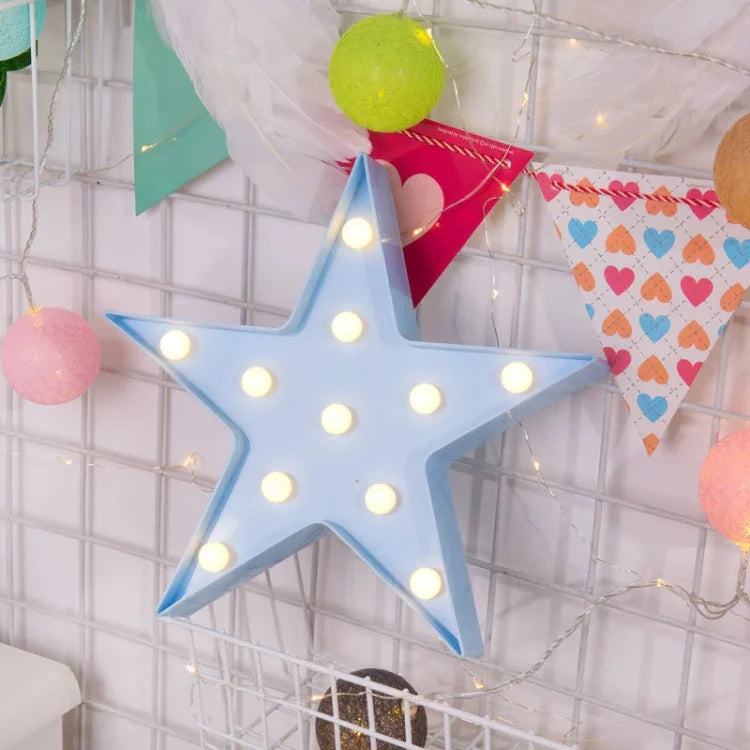 Lampe de table de fête alimentée par 2 piles AA, lumière de nuit, pentagramme (bleu), pentagramme (blanc), pentagramme (jaune)