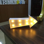 Lampe de table de fête alimentée par 2 piles AA, lumière de nuit, panneau flèche