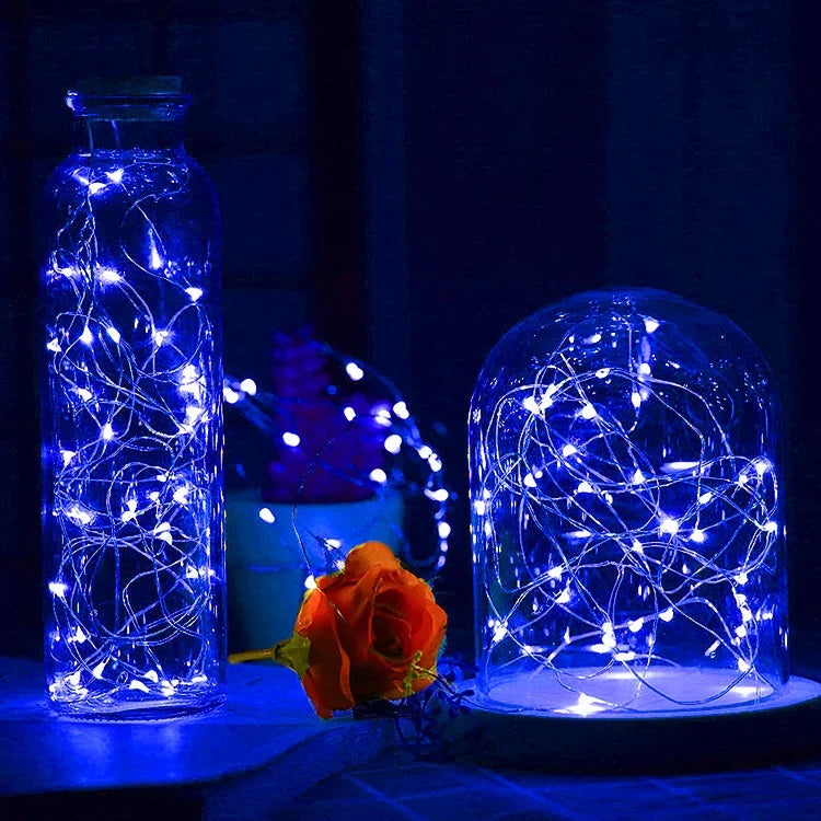 20 LED SMD 0603 IP65 étanches, piles bouton CR2032, 2m lumière bleue, 2m lumière verte, 2m lumière rouge