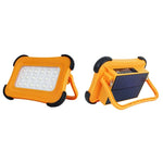 Lumière de camping solaire portable 50W 32 LED, éclairage magnétique d'urgence avec quatre niveaux de luminosité, batterie externe et indicateur de batterie
