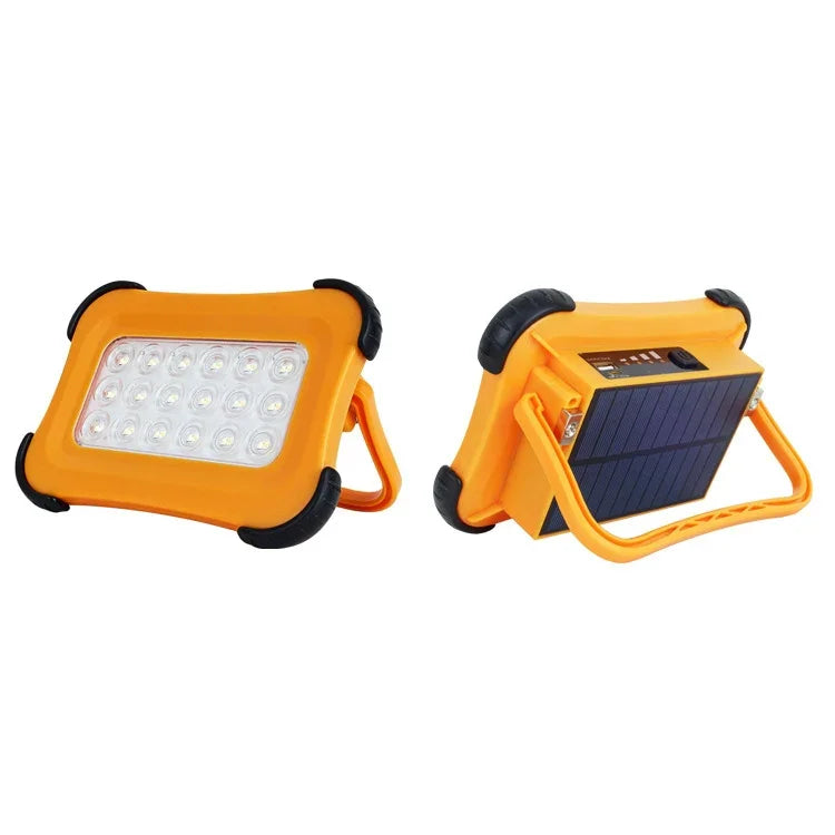 Lumière de camping solaire portable 50W 32 LED, éclairage magnétique d'urgence avec quatre niveaux de luminosité, batterie externe et indicateur de batterie