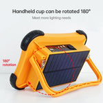 Lumière de camping solaire portable 50W 32 LED, éclairage magnétique d'urgence avec quatre niveaux de luminosité, batterie externe et indicateur de batterie