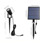 Projecteur solaire extérieur 3W trois en un étanche IP65 avec contrôle de la lumière, lampe de pelouse à induction, flux lumineux : 300-400lm (fixation cyclique RVB), trois en un