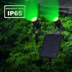 Projecteur solaire extérieur 3W trois en un étanche IP65 avec contrôle de la lumière, lampe de pelouse à induction, flux lumineux : 300-400lm (fixation cyclique RVB), trois en un
