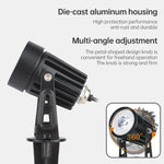 Projecteur solaire extérieur 3W trois en un étanche IP65 avec contrôle de la lumière, lampe de pelouse à induction, flux lumineux : 300-400lm (fixation cyclique RVB), trois en un