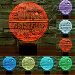 Veilleuse Lampe de bureau créative 3D à décoloration en 7 couleurs, style Étoile de la Mort