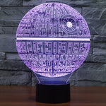 Veilleuse Lampe de bureau créative 3D à décoloration en 7 couleurs, style Étoile de la Mort