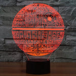 Veilleuse Lampe de bureau créative 3D à décoloration en 7 couleurs, style Étoile de la Mort