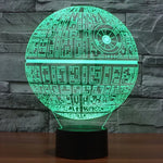 Veilleuse Lampe de bureau créative 3D à décoloration en 7 couleurs, style Étoile de la Mort