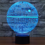 Veilleuse Lampe de bureau créative 3D à décoloration en 7 couleurs, style Étoile de la Mort