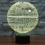 Veilleuse Lampe de bureau créative 3D à décoloration en 7 couleurs, style Étoile de la Mort