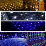 Guirlande lumineuse réticulaire 200 LED avec joint d'extrémité & contrôleur multifonction, blanc chaud prise EU, lumière bleue prise EU, lumière colorée prise EU, lumière violette prise EU, lumière blanche prise EU