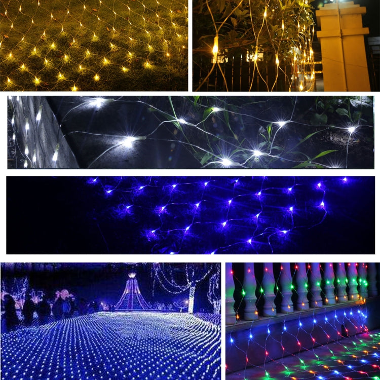 Guirlande lumineuse réticulaire 200 LED avec joint d'extrémité & contrôleur multifonction, blanc chaud prise EU, lumière bleue prise EU, lumière colorée prise EU, lumière violette prise EU, lumière blanche prise EU