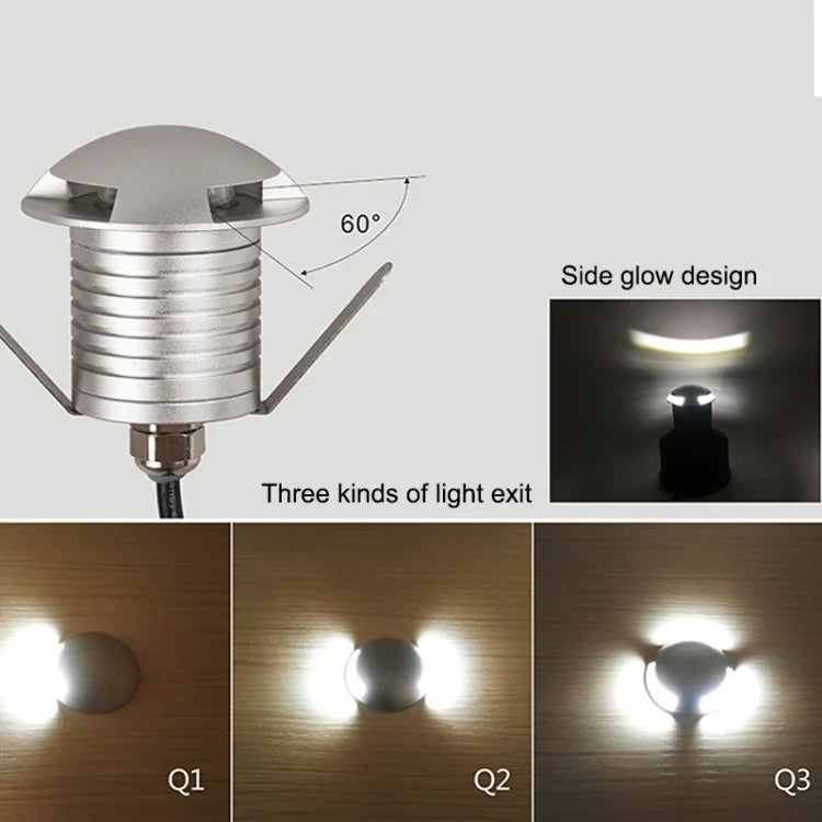 Lampe d'extérieur à LED 3W, encastrable et étanche IP67, motif carapace de tortue, pour jardin et pelouse, lumière chaude 3000K Q1, éclairage unidirectionnel, lumière chaude 3000K Q1