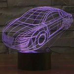 Lampe de bureau créative avec décoloration 7 couleurs, lampe de nuit à effet stéréoscopique, style voiture.