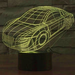 Lampe de bureau créative avec décoloration 7 couleurs, lampe de nuit à effet stéréoscopique, style voiture.