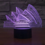 Veilleuse de lampe de bureau stéréo visuelle créative 7 couleurs, style Opéra de Sydney