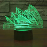 Veilleuse de lampe de bureau stéréo visuelle créative 7 couleurs, style Opéra de Sydney