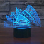 Veilleuse de lampe de bureau stéréo visuelle créative 7 couleurs, style Opéra de Sydney