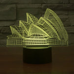 Veilleuse de lampe de bureau stéréo visuelle créative 7 couleurs, style Opéra de Sydney