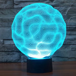 Lampe de Bureau Créative Stéréo Visuelle à Décoloration 7 Couleurs Veilleuse, Style Cerveau