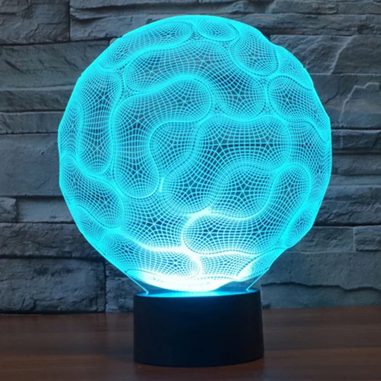 Lampe de Bureau Créative Stéréo Visuelle à Décoloration 7 Couleurs Veilleuse, Style Cerveau