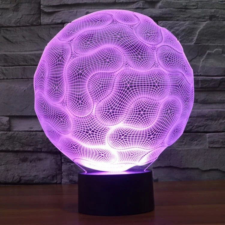 Lampe de Bureau Créative Stéréo Visuelle à Décoloration 7 Couleurs Veilleuse, Style Cerveau