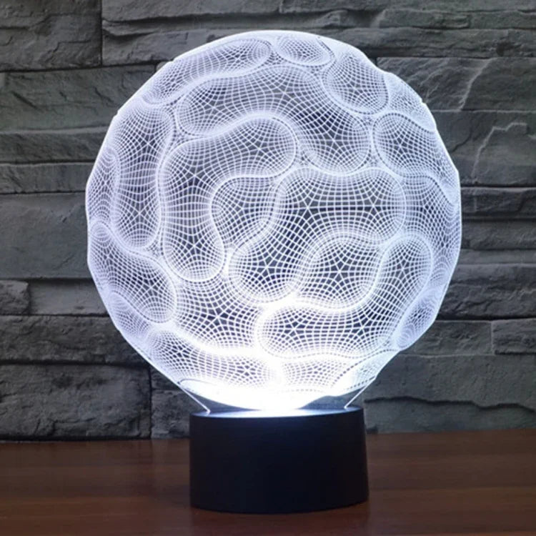 Lampe de Bureau Créative Stéréo Visuelle à Décoloration 7 Couleurs Veilleuse, Style Cerveau