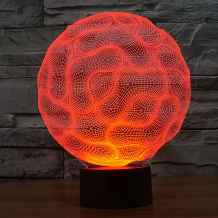 Lampe de Bureau Créative Stéréo Visuelle à Décoloration 7 Couleurs Veilleuse, Style Cerveau