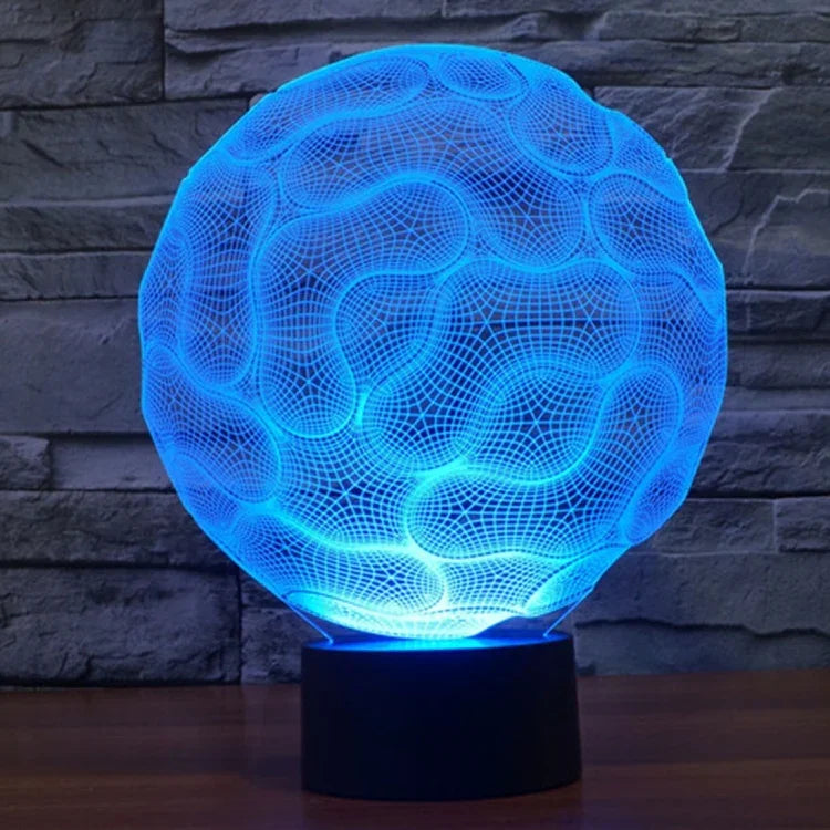 Lampe de Bureau Créative Stéréo Visuelle à Décoloration 7 Couleurs Veilleuse, Style Cerveau